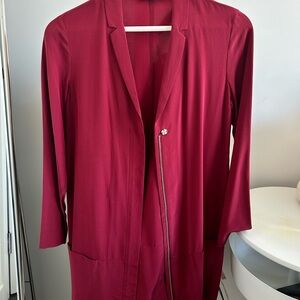 Elegant Burgundy Longline Blazer dress